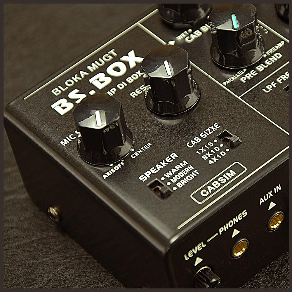 Blokamugt Base Amp Box, Analog Base Pedal with Speaker Simulator